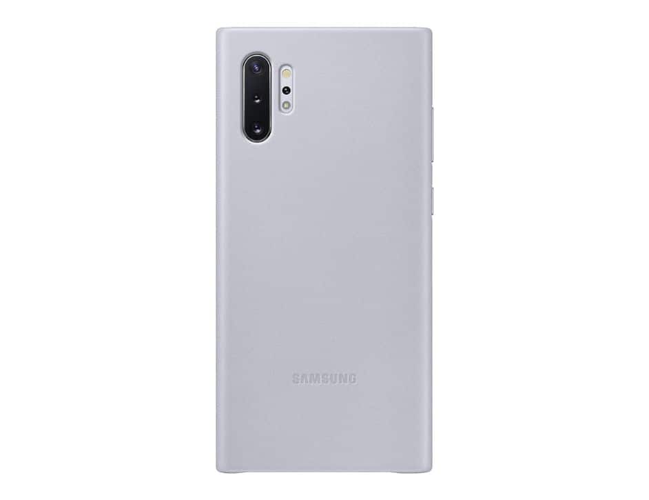 Samsung - Leather Back Cover for Galaxy Note 10 - Silver