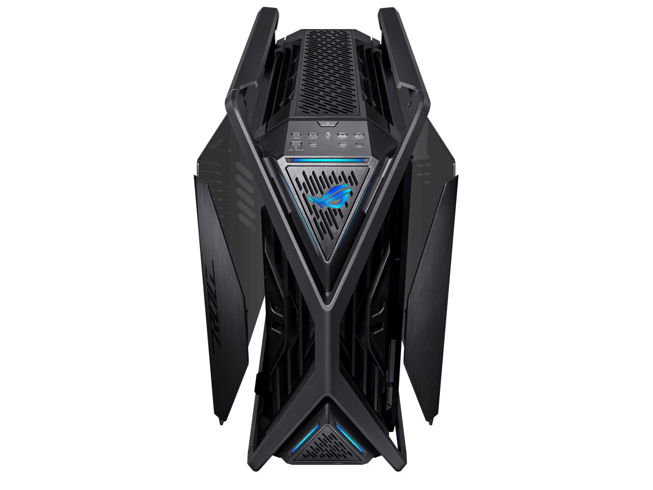 Alt View 4. ASUS - ASUS ROG Hyperion GR701 BTF, ATX BTF support, 420mm dual rad, 4x140mm fans, metal GPU holder, ARGB hub - Black.