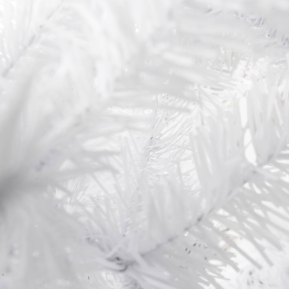 Alt View 5. Spaco - Spaco 8FT Flocked Christmas Tree with 1349 Branches and Metal Stand - White.