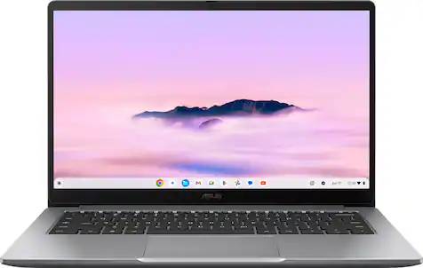 ASUS - CX14 14" FHD Chromebook Plus Laptop with Google AI - Intel Core 3 - 8GB Memory - 128GB eMMC - Misty Grey
