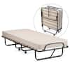 Front. Costway - Costway Folding Bed Rollaway Extra Guest W/ Memory Foam Mattress Made in Italy - Beige.