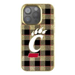 Keyscaper - NCAA - Cincinnati Bearcats Plaid Bling iPhone Case - 15 - Gold