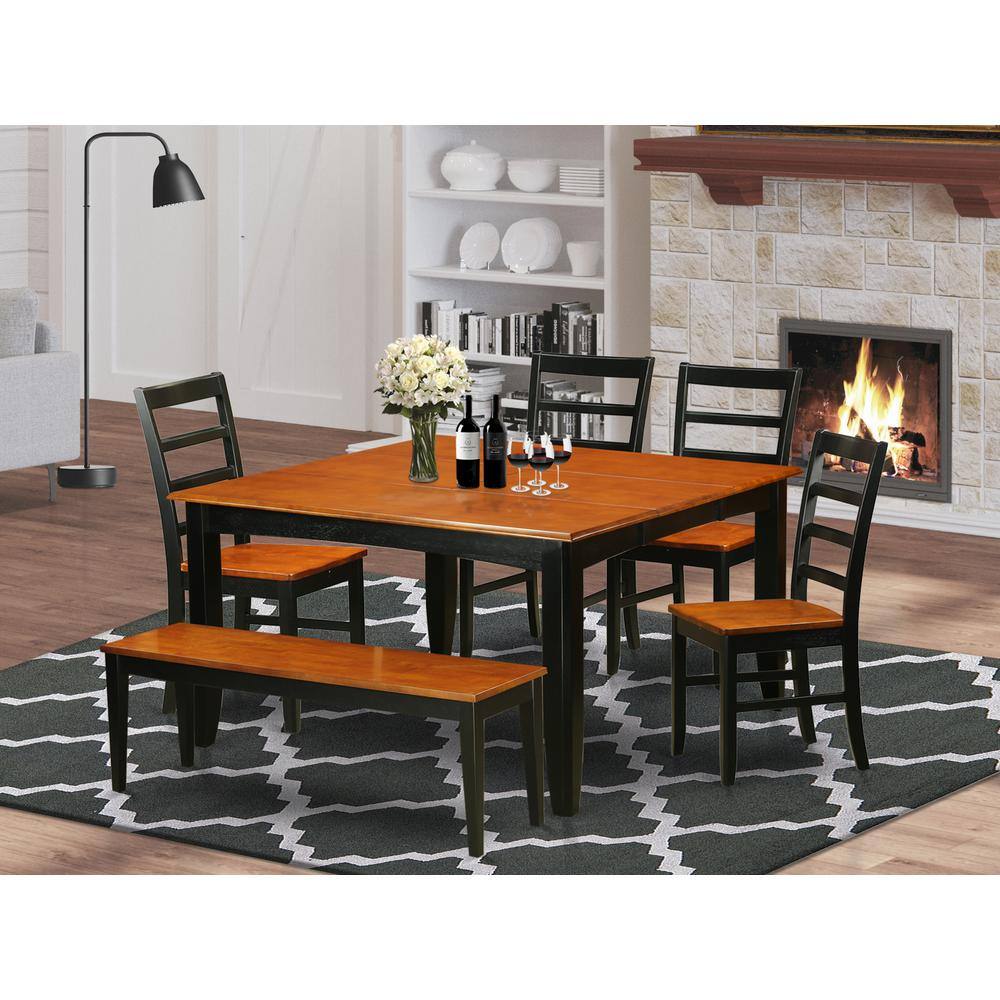 East West Furniture 6 PC Dining room set with bench Kitchen Tables and ...