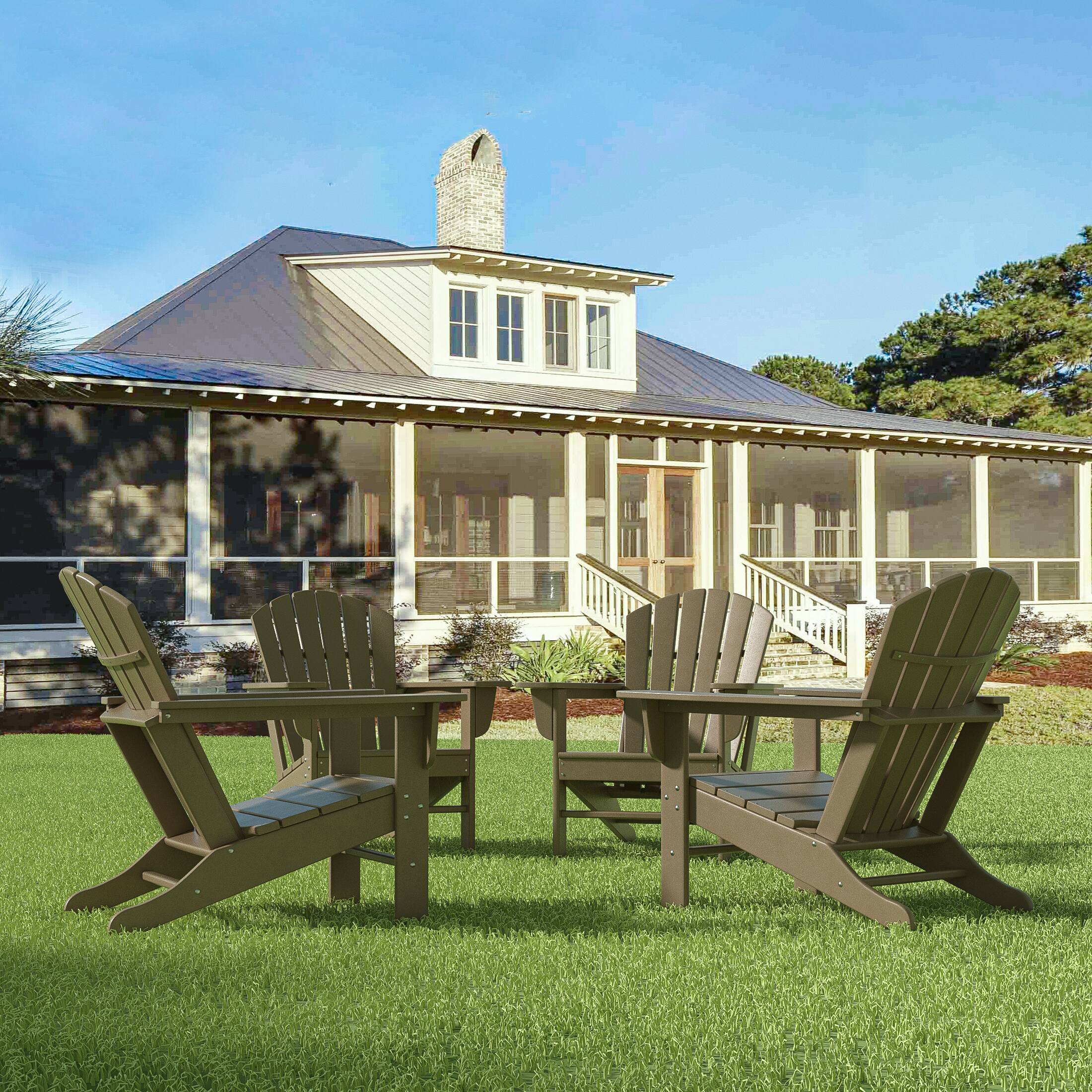 Angle. WestinTrends - WestinTrends Dylan Outdoor Adirondack Chair (Set of 4) - Weathered Wood.