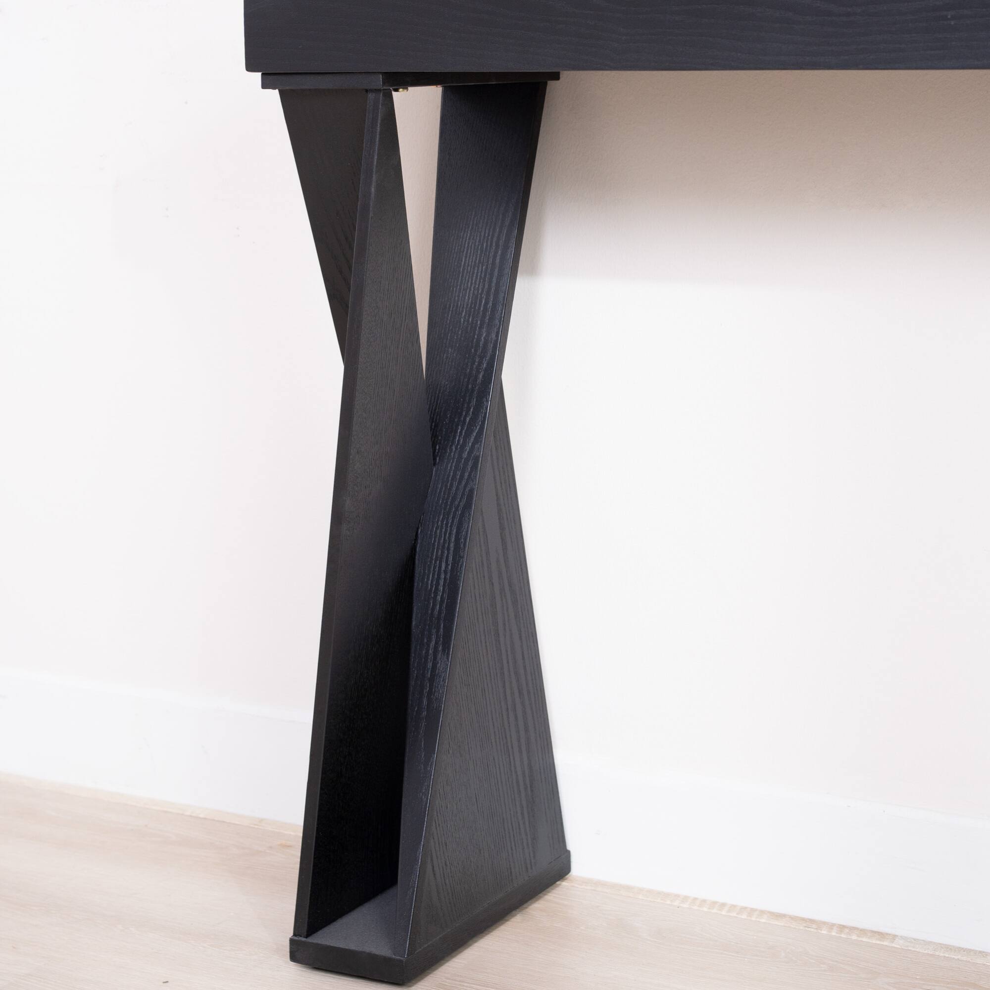 Alt View 6. GOODSILO - Modern Narrow Console Table with Crossed Legs for Entryway Hallway Living Room or Office - Black.