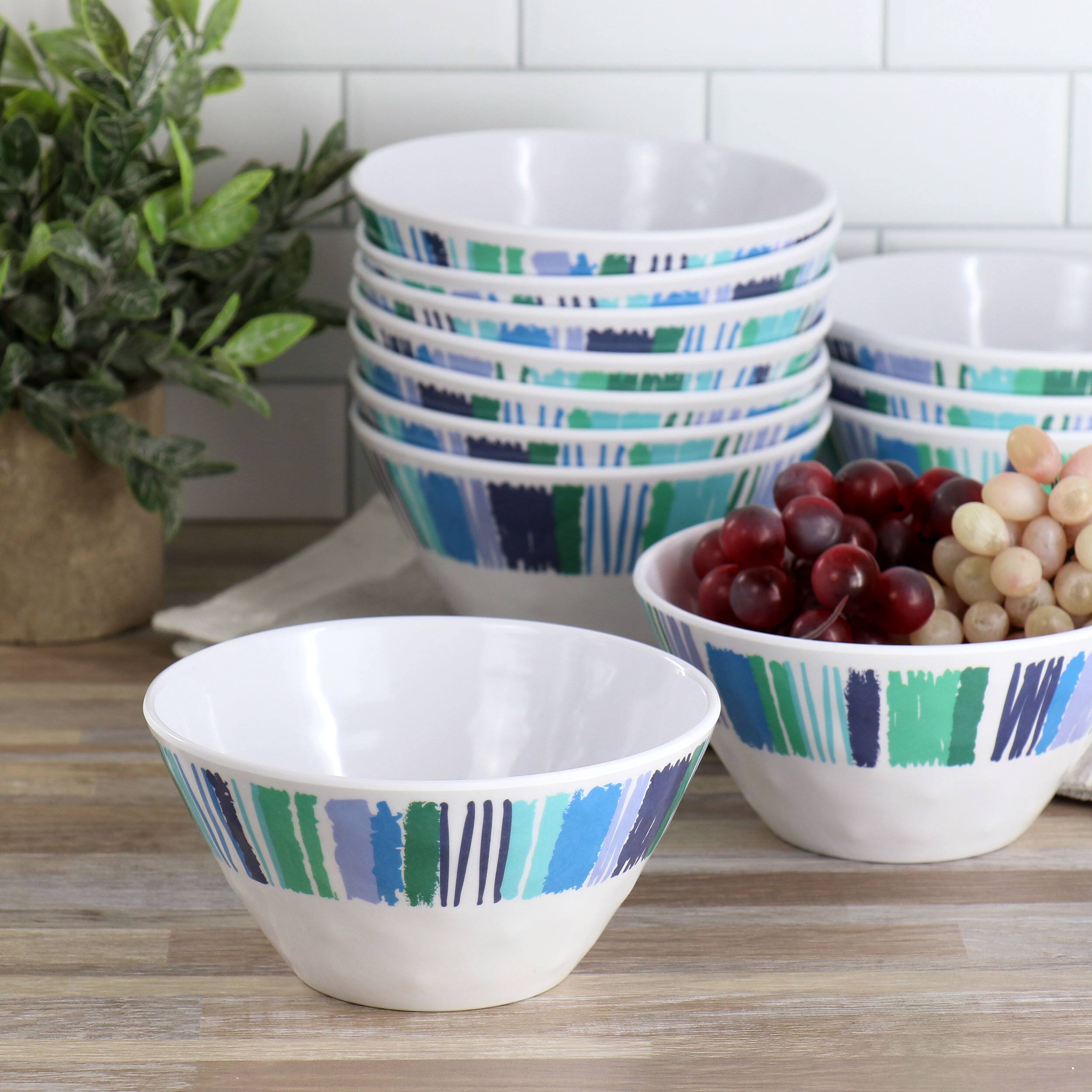 Alt View 5. Gibson - Gibson Home Tropical Sway Orleans 12 Piece 6 Inch Melamine Bowl Set in Blue - Blue.