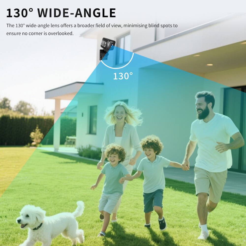 130° WIDE-ANGLE

The 130° wide-angle lens offers a broader field of view, minimising blind spots to ensure no corner is overlooked.