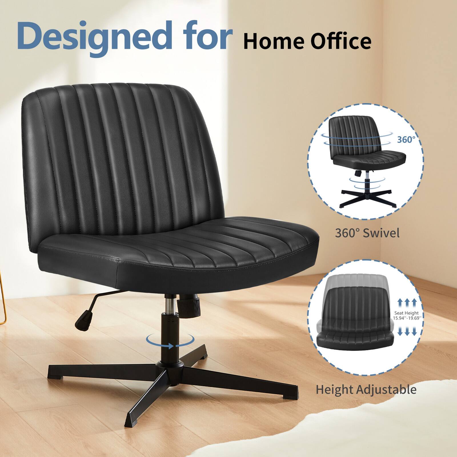 Designed for Home Office

360° Swivel

Height Adjustable

Seat Height: 15.94" - 19.69"
