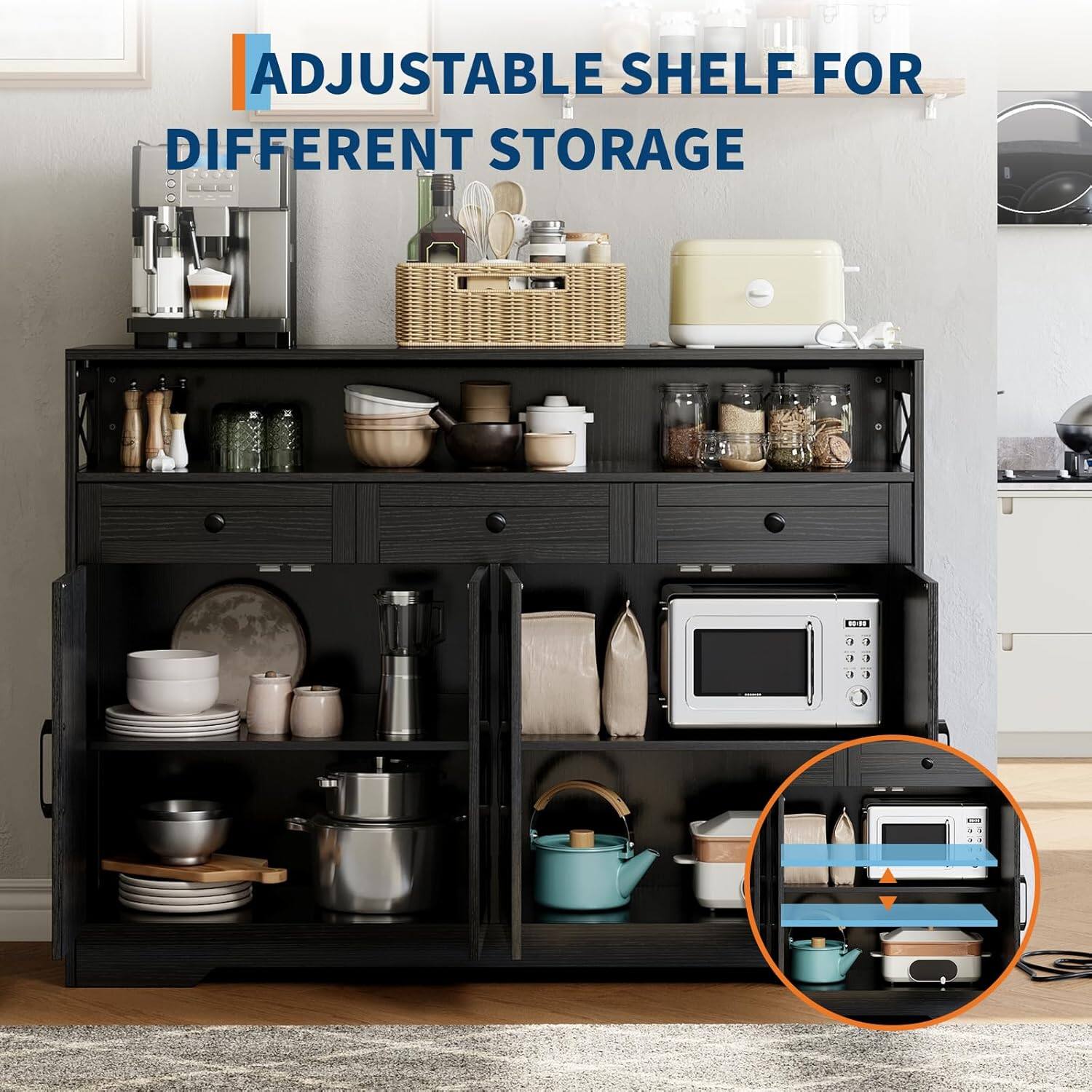 ADJUSTABLE SHELF FOR DIFFERENT STORAGE