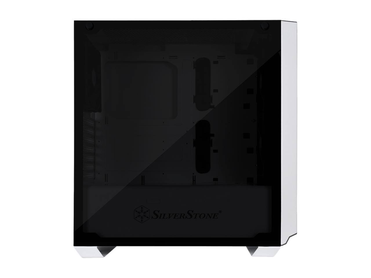 Alt View 6. SilverStone - SilverStone PM02 White Steel Front Panel, Tempered Glass ATX Mid Tower Case - White.