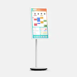 Cozyla - Calendar+ Go: 32" Touchscreen Smart Calendar and Chore Chart Meal Planer Support App Store with Rolling Battery Stand - White