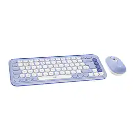Logitech - POP ICON Bluetooth Keyboard & Mouse Combo, Quiet Typing, Programmable Keys, Easy-Switch for 3 Devices - Lilac