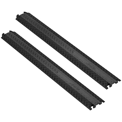 Front. VEVOR - 2-Pack Cable Protection Ramps, Supports Up to 2,000 lbs Per Axle, Durable Cord Safety Covers for Indoor & Outdoor Use - Black.