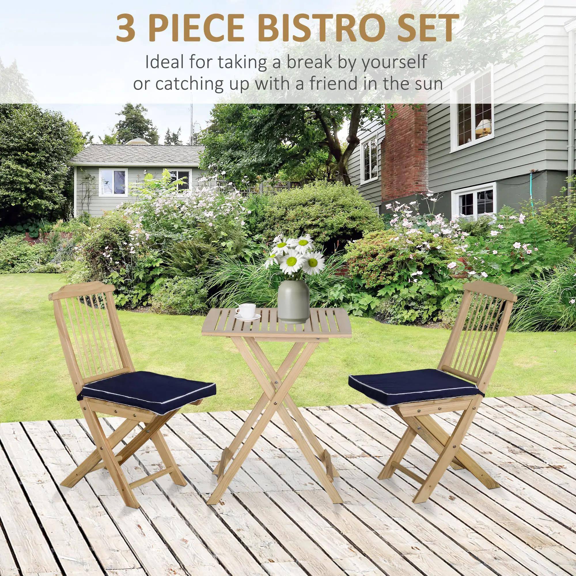 3 PIECE BISTRO SET
Ideal for taking a break by yourself or catching up with a friend in the sun