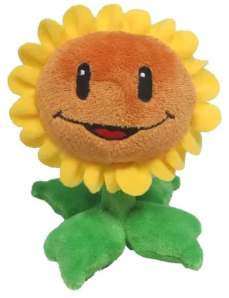Front. Jazwares - Plants Vs. Zombies 7" Plush: Sunflower - Yellow.