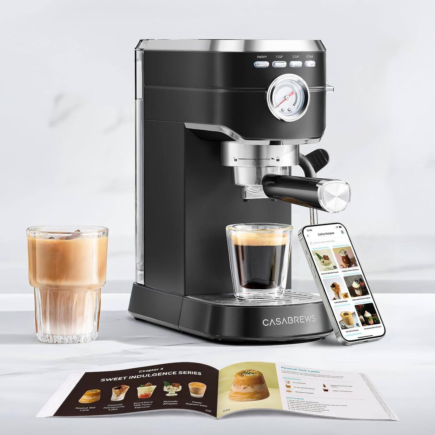DWOFF  
CUP  
2019  
STEAM  
Caffee Recipes  
CASABREWS  
4 Chapter SERIES SWEET INDULGENCE  
Peanut Out Conta -  
accolate Stra&Darry BLE-CHOOL Per Corerper - ream Comments LOVER PROVENT 300 Honeycaino LUVOY Espresso Cocoa  
ADD  
SPECCAMORIOS is - hocason - -