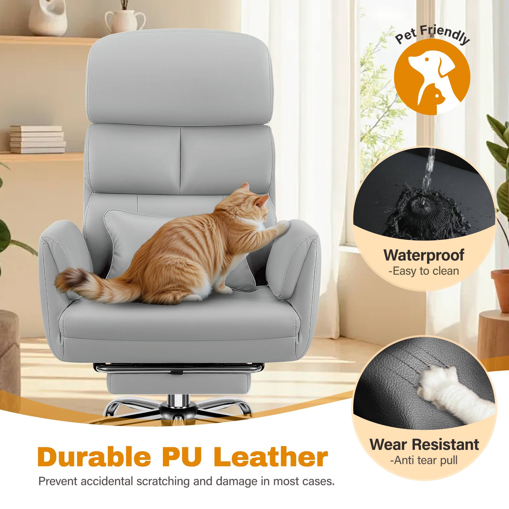 Pet Friendly Waterproof - Easy to clean  
Wear Resistant Durable PU Leather - Anti tear pull  
Prevent accidental scratching and damage in most cases.