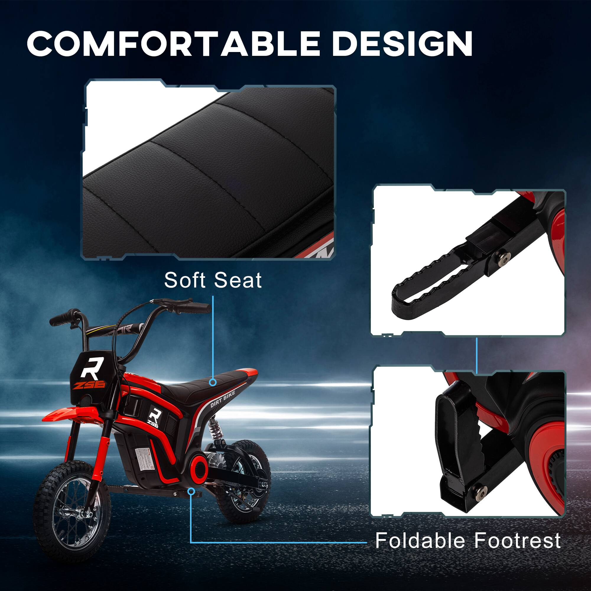 COMFORTABLE DESIGN

Soft Seat

Foldable Footrest
