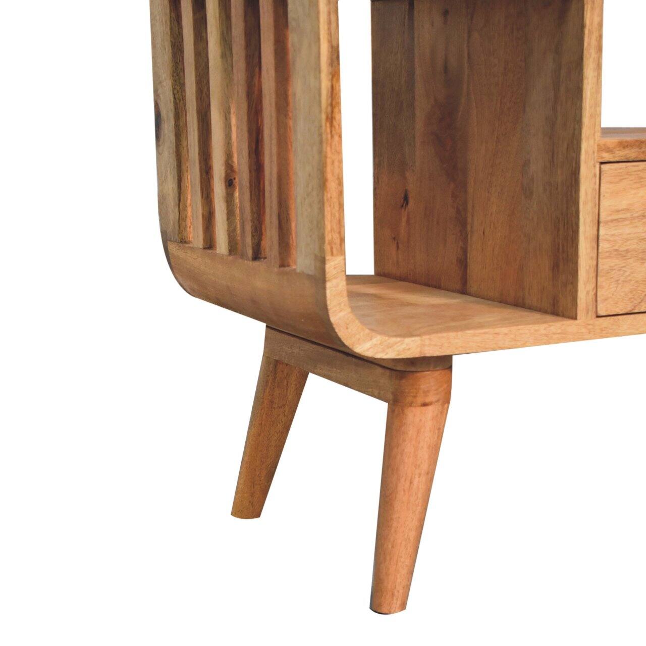 Alt View 4. Artisan Furniture - Artisan Furniture Solid Wood Soba Nordic Multi Media Unit, 2 Drawers, 3 Shelves, Brown - Beige.