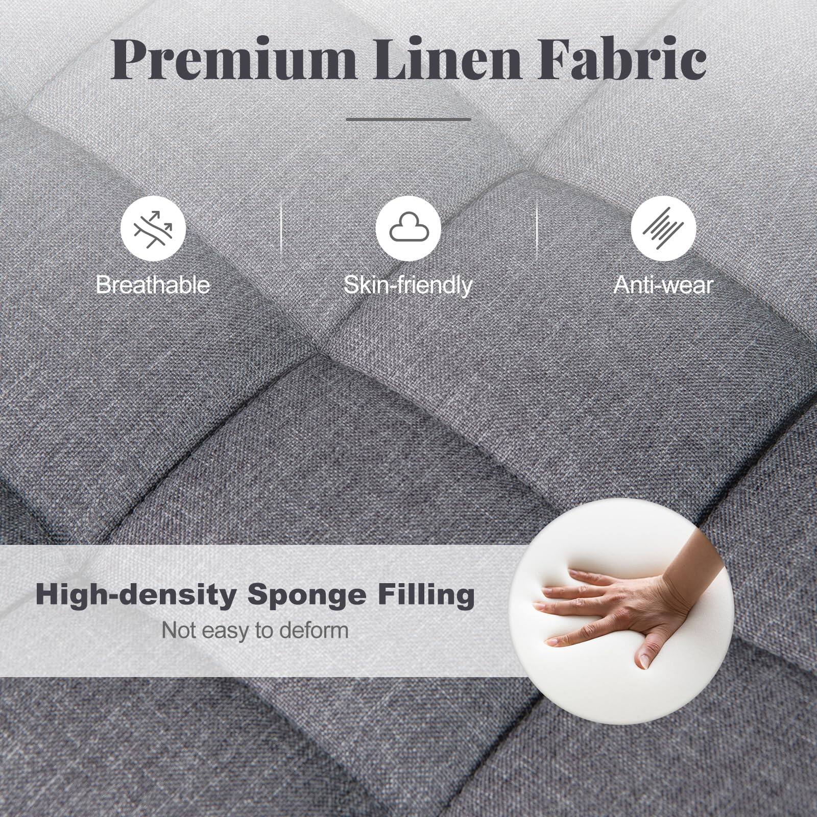 Premium Linen Fabric: High-density Sponge Filling, Breathable, Skin-friendly, Anti-wear.