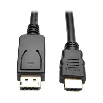 Front. Tripp Lite - 4K 30Hz DisplayPort 1.2 Male to HDMI Male Adapter Cable 6 Ft P582-006-V2 - Black.