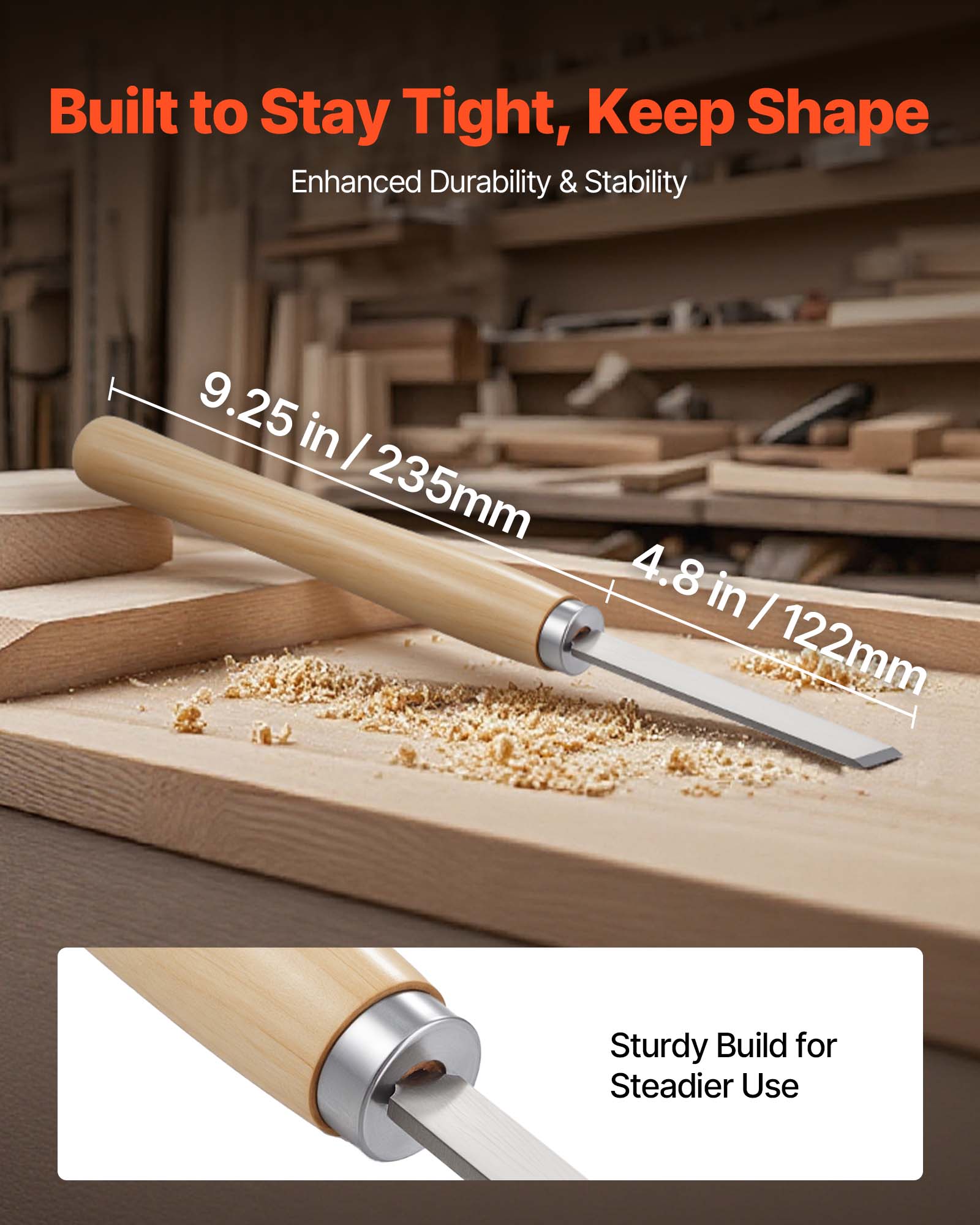 Built to Stay Tight, Keep Shape  
Enhanced Durability & Stability  

9.25 in / 235mm  
4.8 in / 122mm  

Sturdy Build for Steadier Use