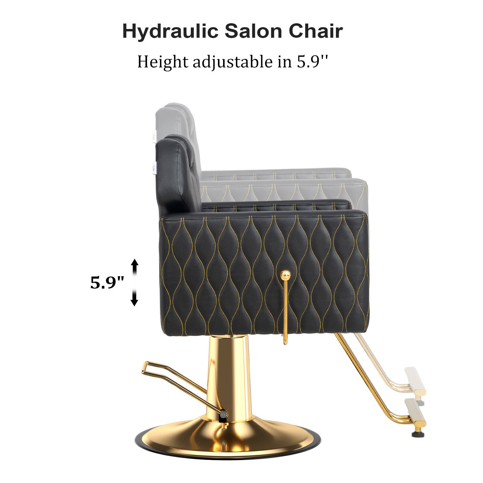 Hydraulic Salon Chair  
Height adjustable in 5.9"