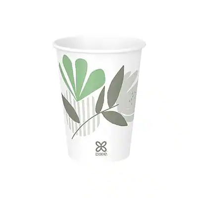 Front. Dixie - Pathways Paper Hot Cups, 12 oz., 50/Pack - White.