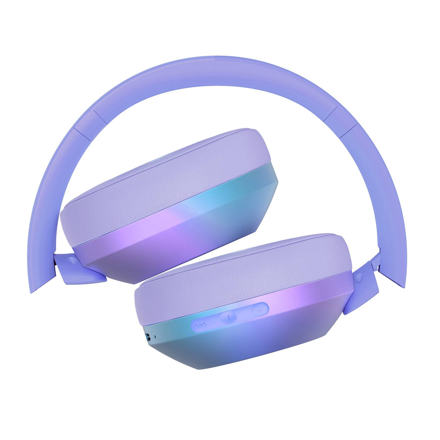 Left. Mixx - StreamQ C2 Bluetooth Folding Over-Ear Headphones with Mic, 3.5mm Aux, 25-Hour Play Time - Metallic.