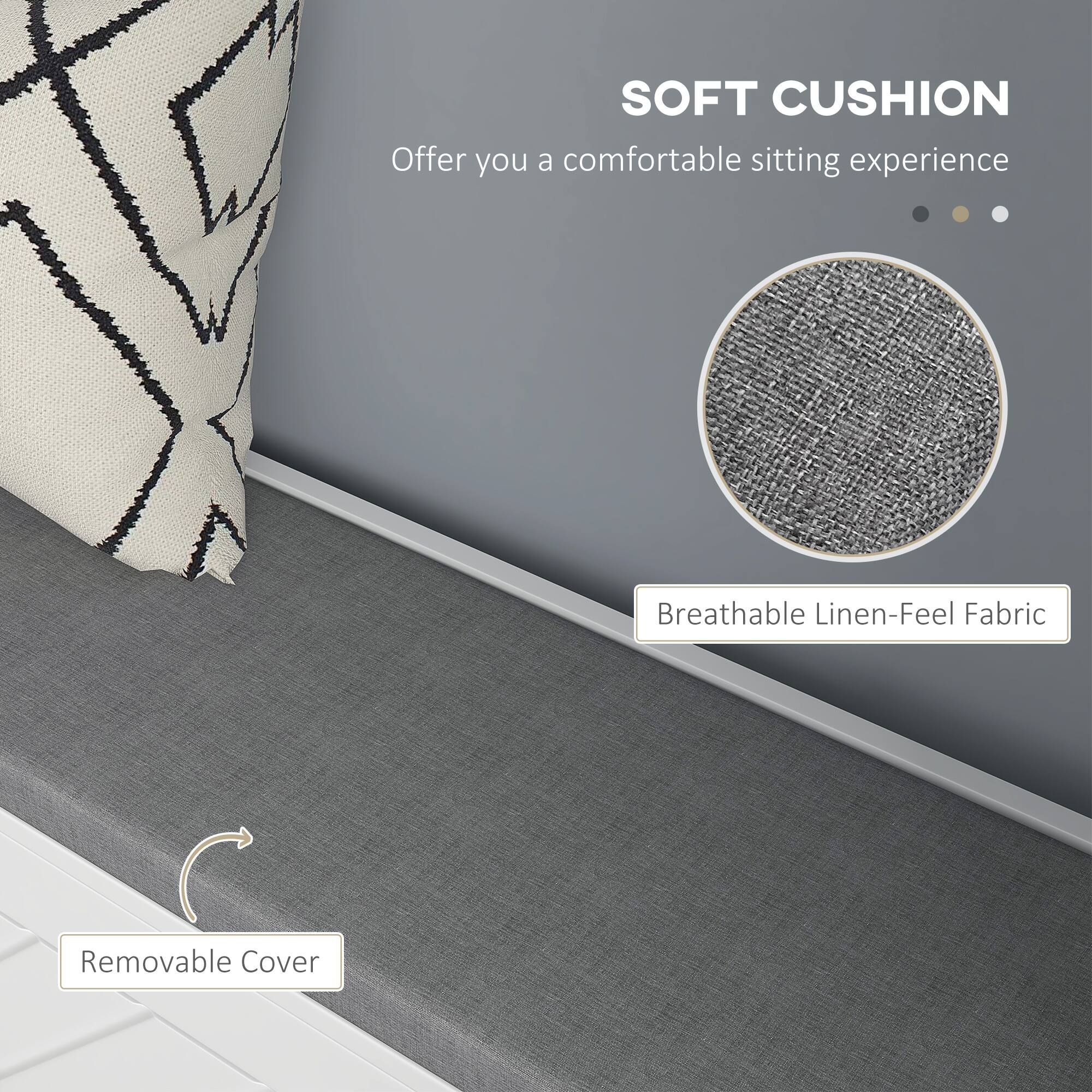 SOFT CUSHION
Offer you a comfortable sitting experience
Breathable Linen-Feel Fabric
Removable Cover