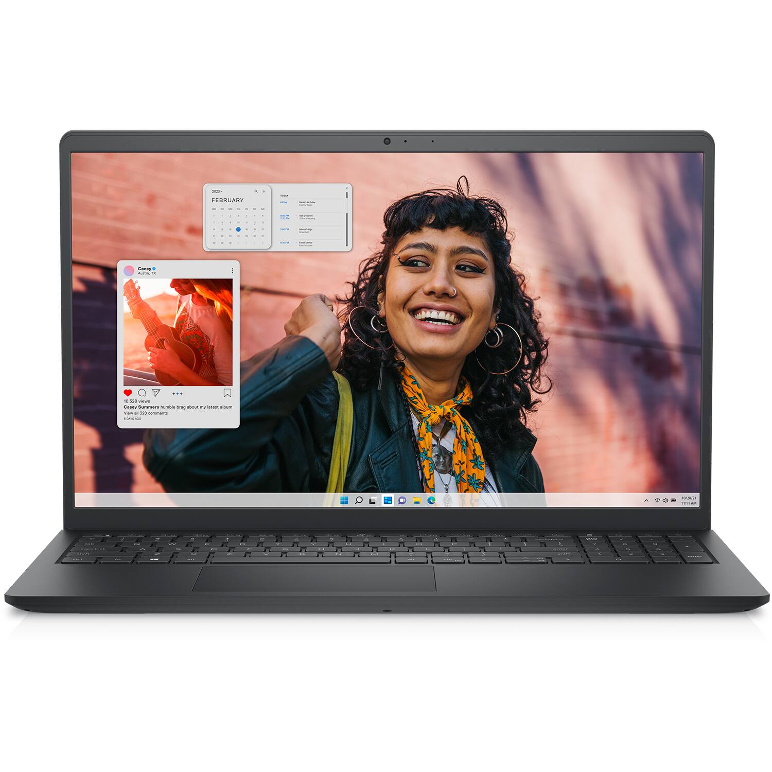 Front. Dell - Inspiron - 15.6" FHD Touchscreen Laptop - Intel Core i5 1334U 2023 - 16GB RAM - 512GB Storage - IST HUB - Win11Pro - Carbon Black.