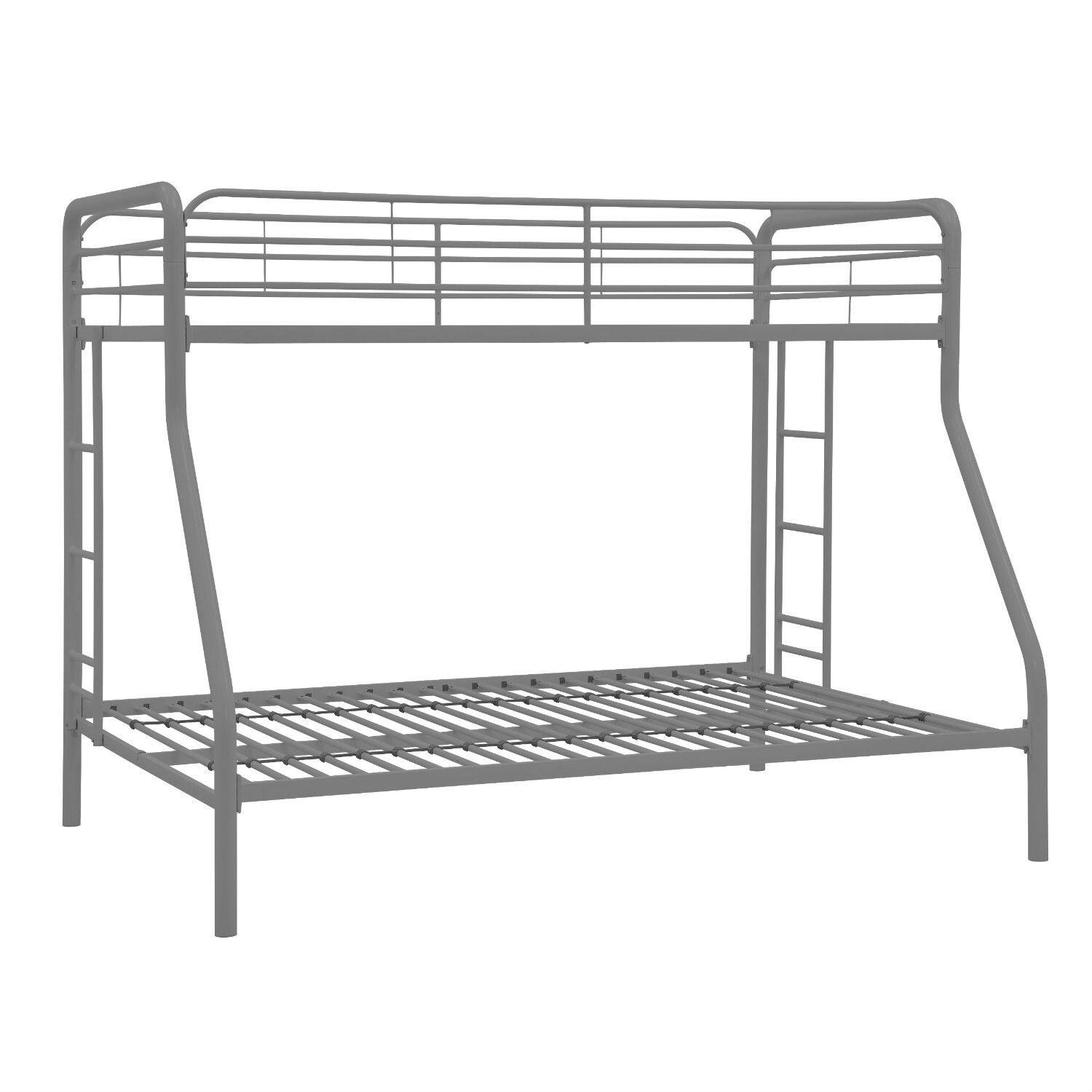 Angle. Hivvago - Hivvago Twin over Full size Sturdy Metal Bunk Bed - Silver.