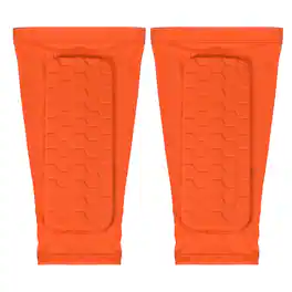 Unique Bargains - Soccer Shin Guards, Shin Pad with Hexagonal Pads for Football, L & 1 Pair - Orange
