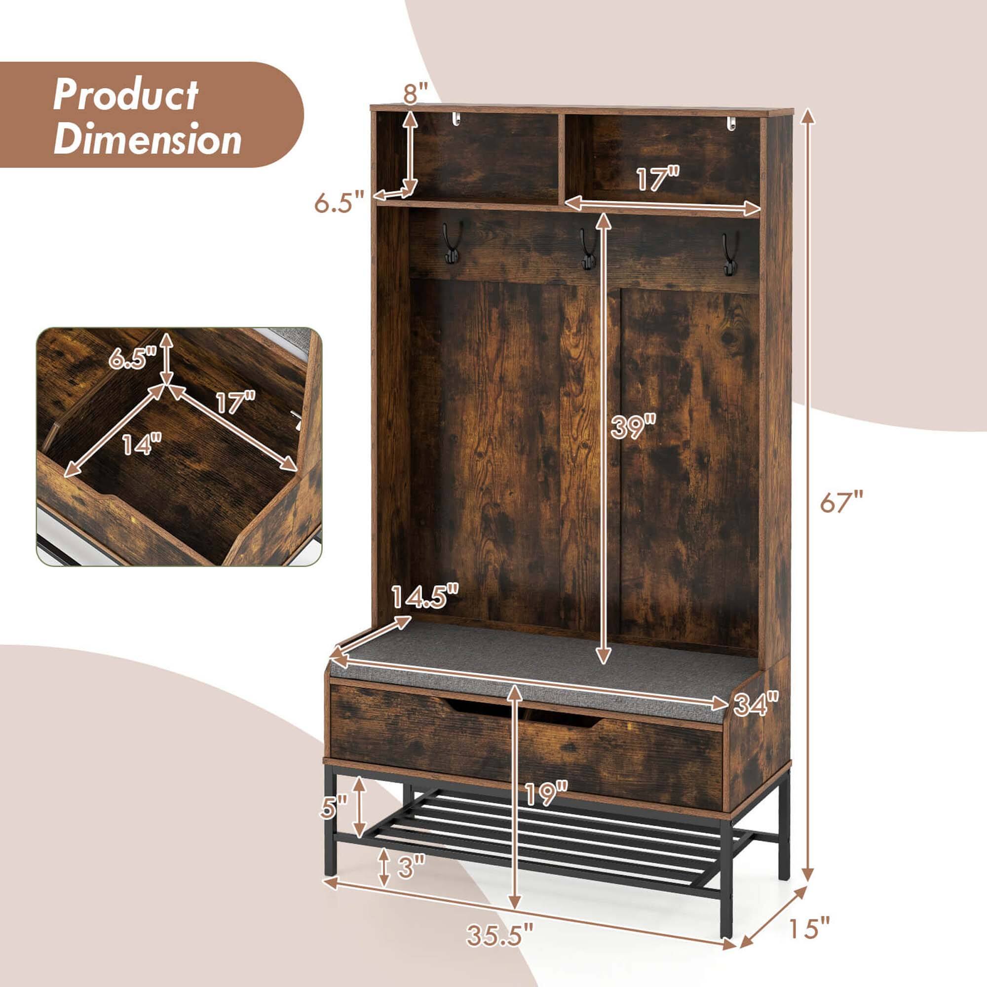 Product Dimension

- 6.5" x 14" x 17"
- 6.5" x 8" x 17"
- 39" x 67" x 14.5"
- 34" x 19" x 5"
- 35.5" x 15" x 3"