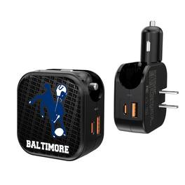 Keyscaper - Baltimore Colts Team Logo Dual Port USB Car & Home Charger - Multicolor