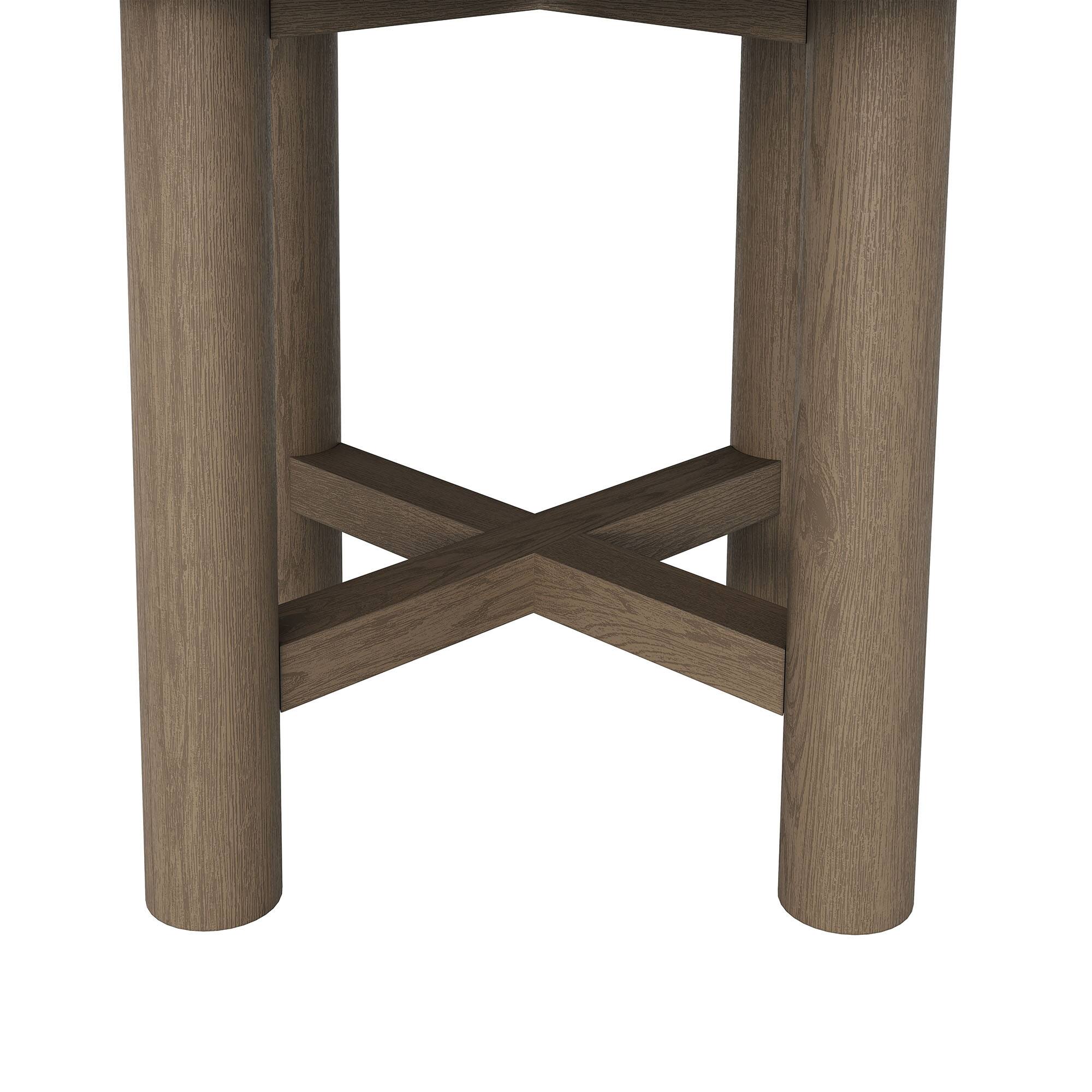 Alt View 3. Modway - Eleni 20-Inch Round Outdoor Teak Wood Side Table by Modway - Weathered Gray Teak.