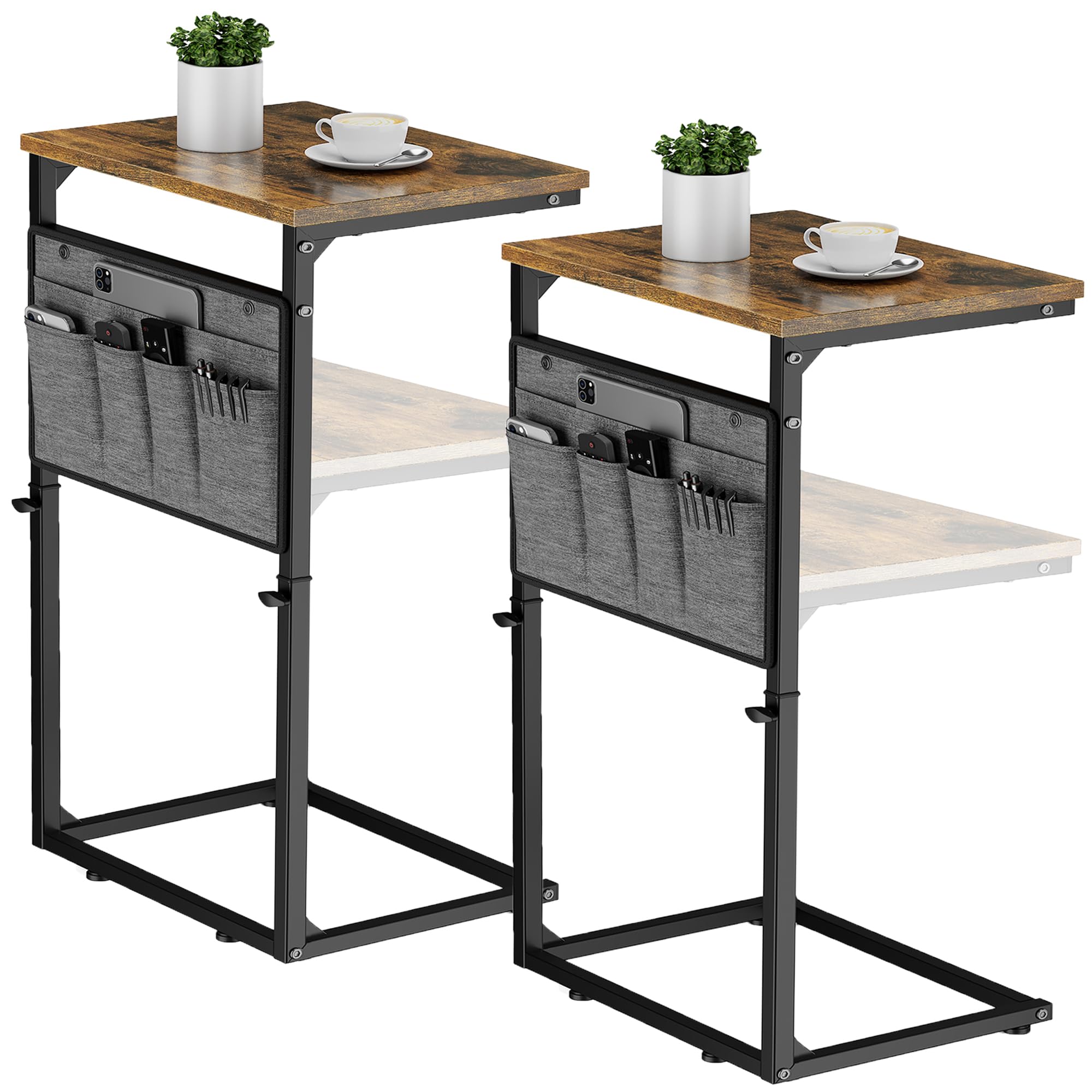 Rustic Brown 2pc 16.35"D x 11.62"W x 17.7-32.5"H