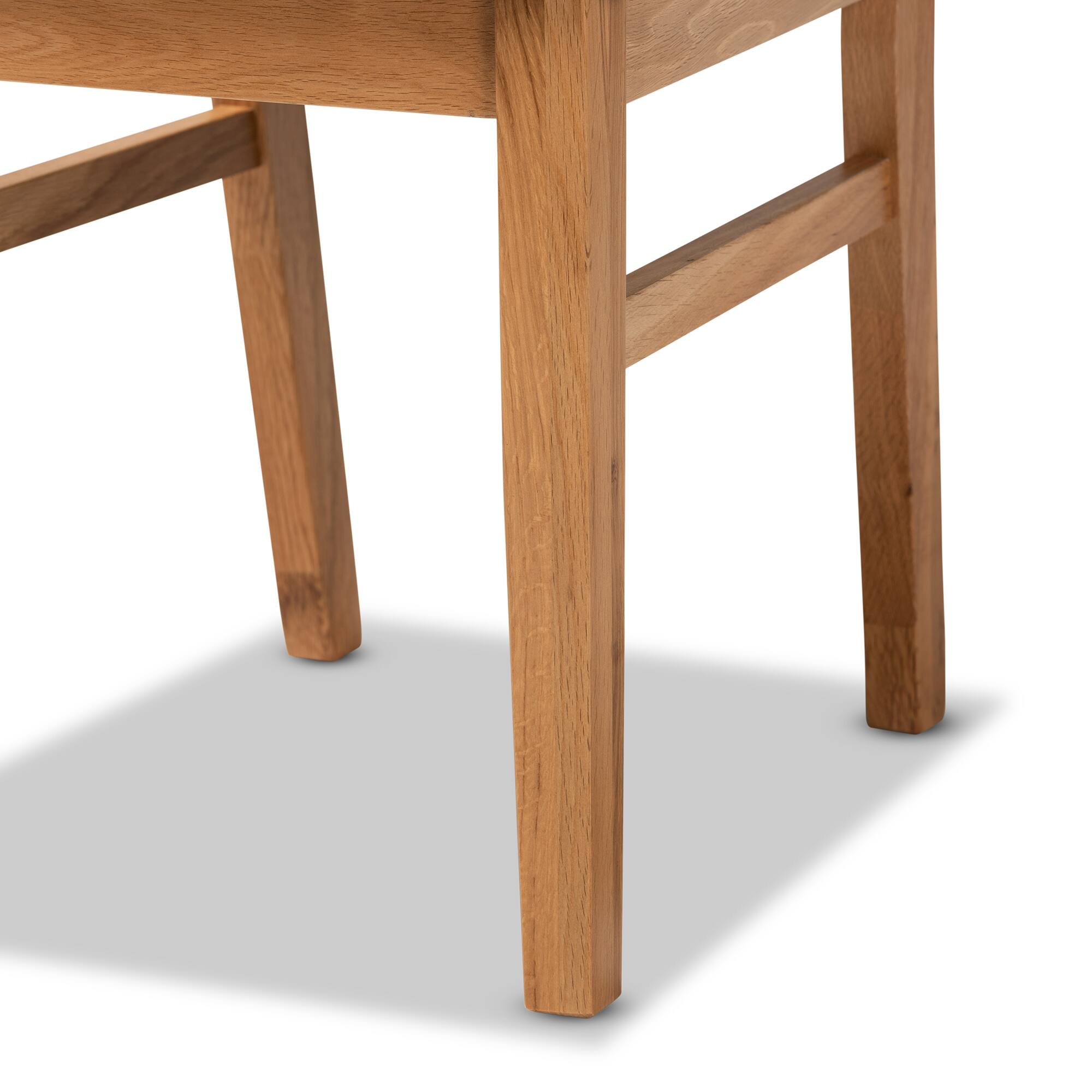 Alt View 1. Baxton Studio - Idris Mid-Century Modern Fabric Upholstered and Oak Finished 2-Piece Rattan Dining Chair Set - Black/Oak Brown.