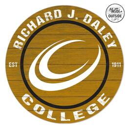 Jardine - Richard J Daley College Bulldogs 20'' x 20'' Indoor/Outdoor Circle Sign - Yellow