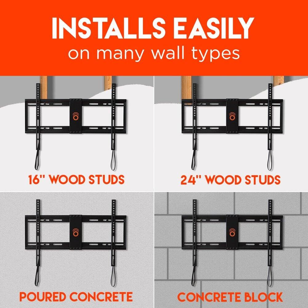INSTALLS EASILY on many wall types
16" WOOD STUDS
24" WOOD STUDS
POURED CONCRETE
CONCRETE BLOCK