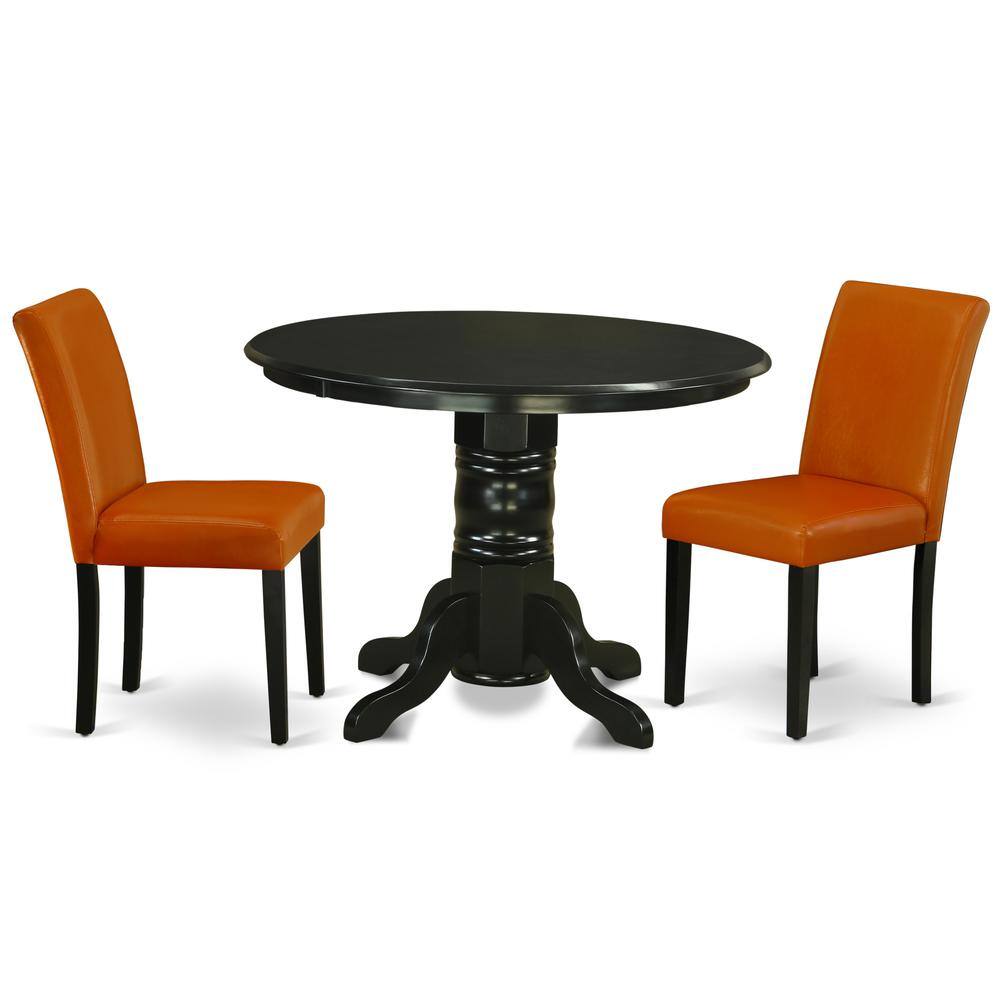 Left. East West Furniture - Dining Room Set Black - Brown.