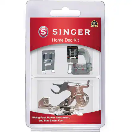 SINGER Home Dec Kit
412
Piping Foot, Ruffler Attachment, and Bias Binder Foot