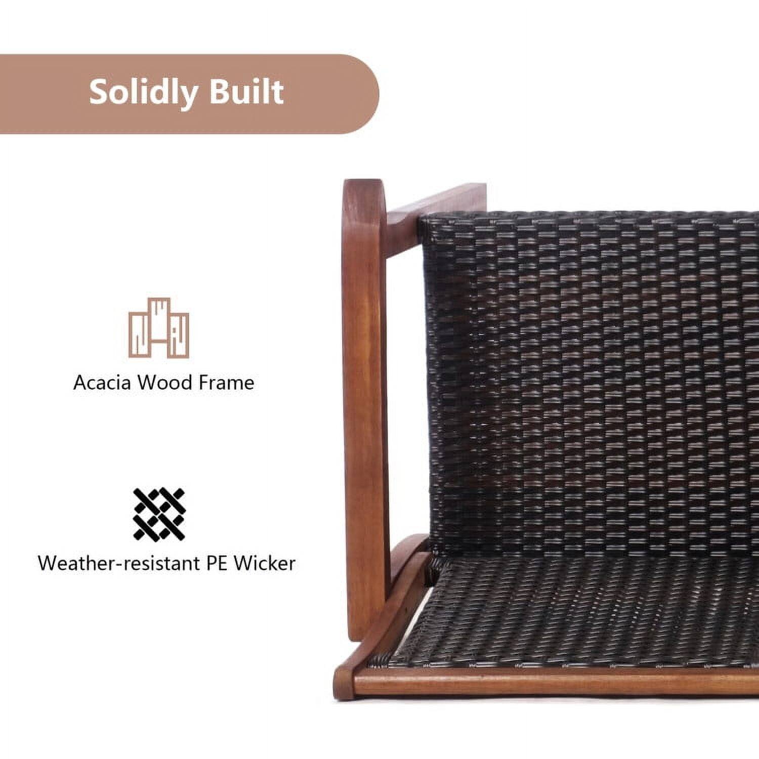 Solidly Built  
Acacia Wood Frame  
Weather-resistant PE Wicker