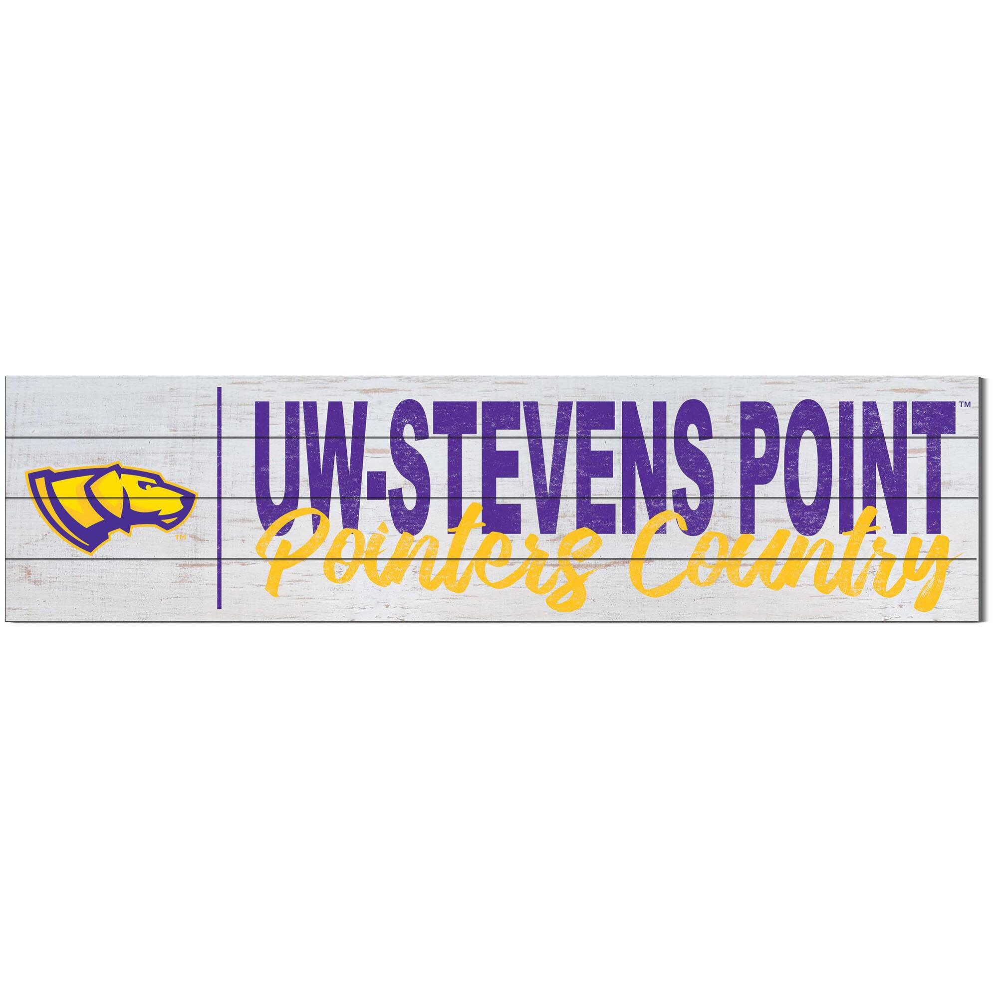 Wisconsin-Stevens Point Pointers 10'' x 40'' Logo Sign