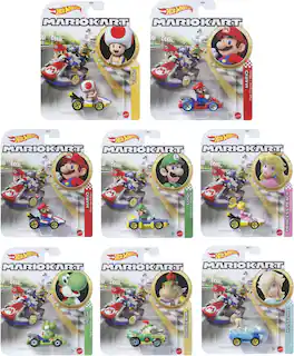 Mattel - Hot Wheels 1:64 Mario Kart 8-Piece C Assortment (Nintendo) - COLLECTIBLES - Multicolor