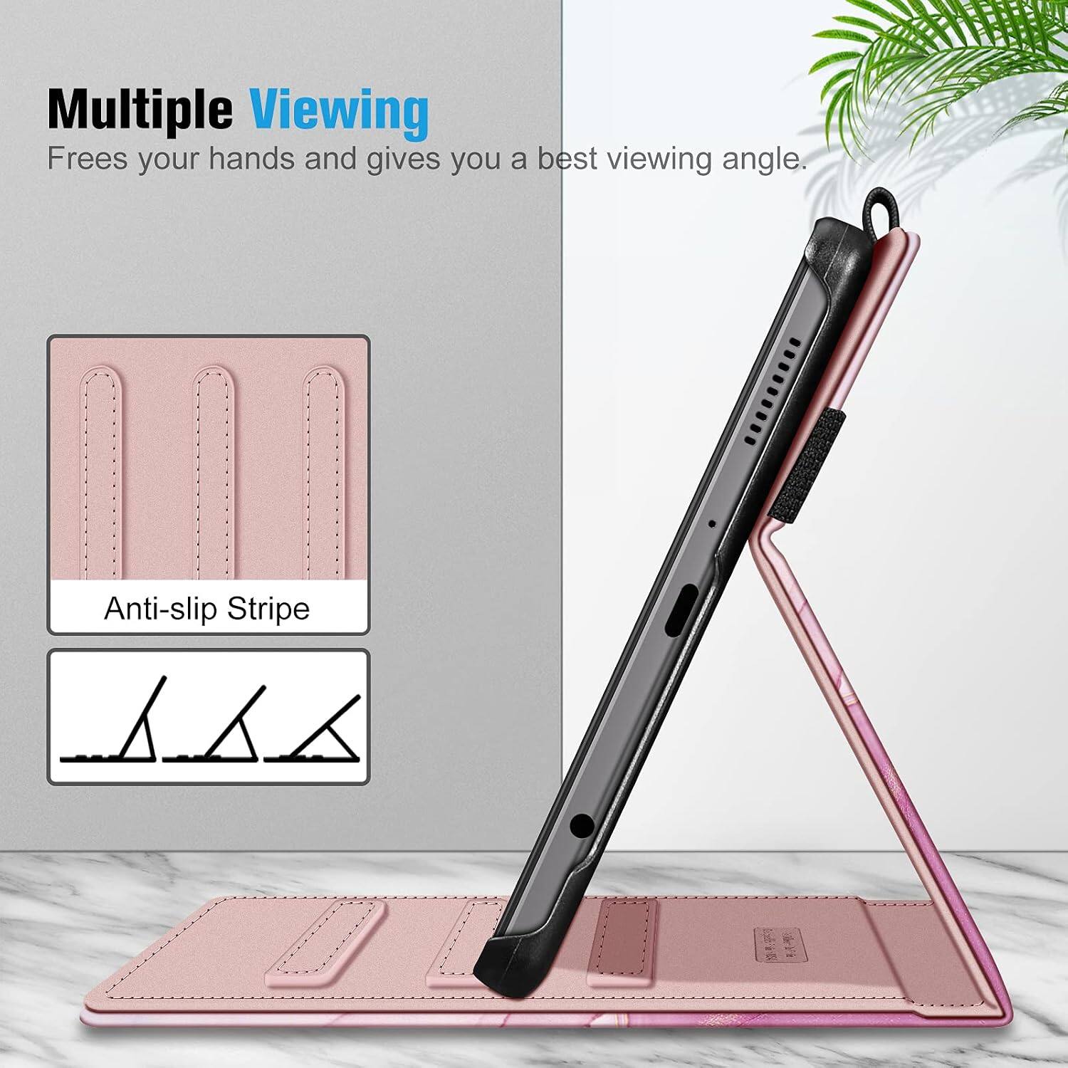Multiple Viewing  
Frees your hands and gives you a best viewing angle.  
Anti-slip Stripe