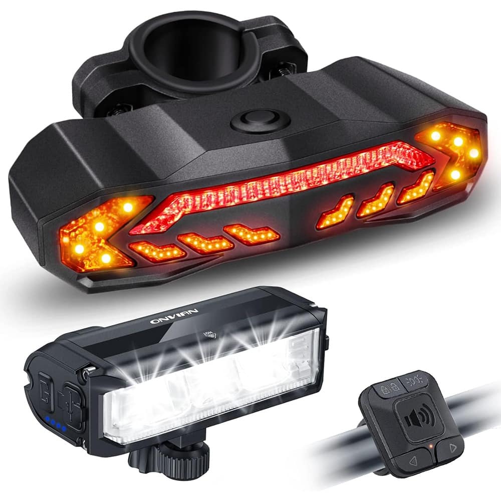 RTMB - Rechargeable Bike Light Set, Front & Rear, Ultra Bright & Waterproof - Black