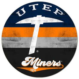 Jardine - UTEP Miners 20'' x 20'' Retro Logo Circle Sign - Orange