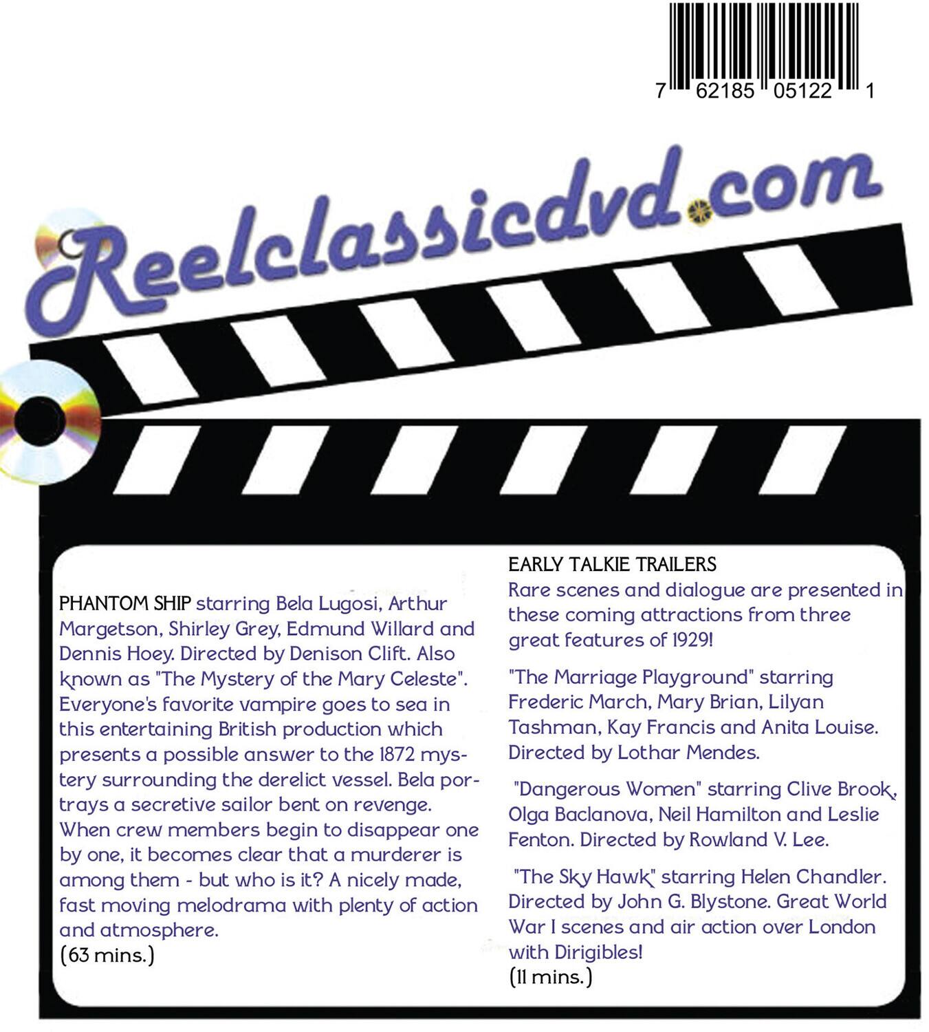 Alt View 1. The Phantom Ship / Early Talkie Trailers   - DVD.