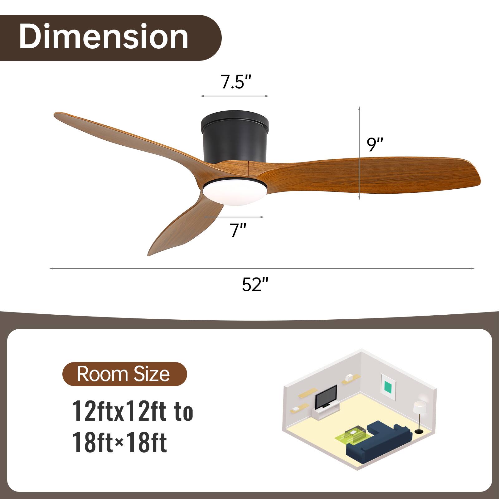 Dimension: 7.5" 9" 7" 52"  
Room Size: 12ft x 12ft to 18ft x 18ft